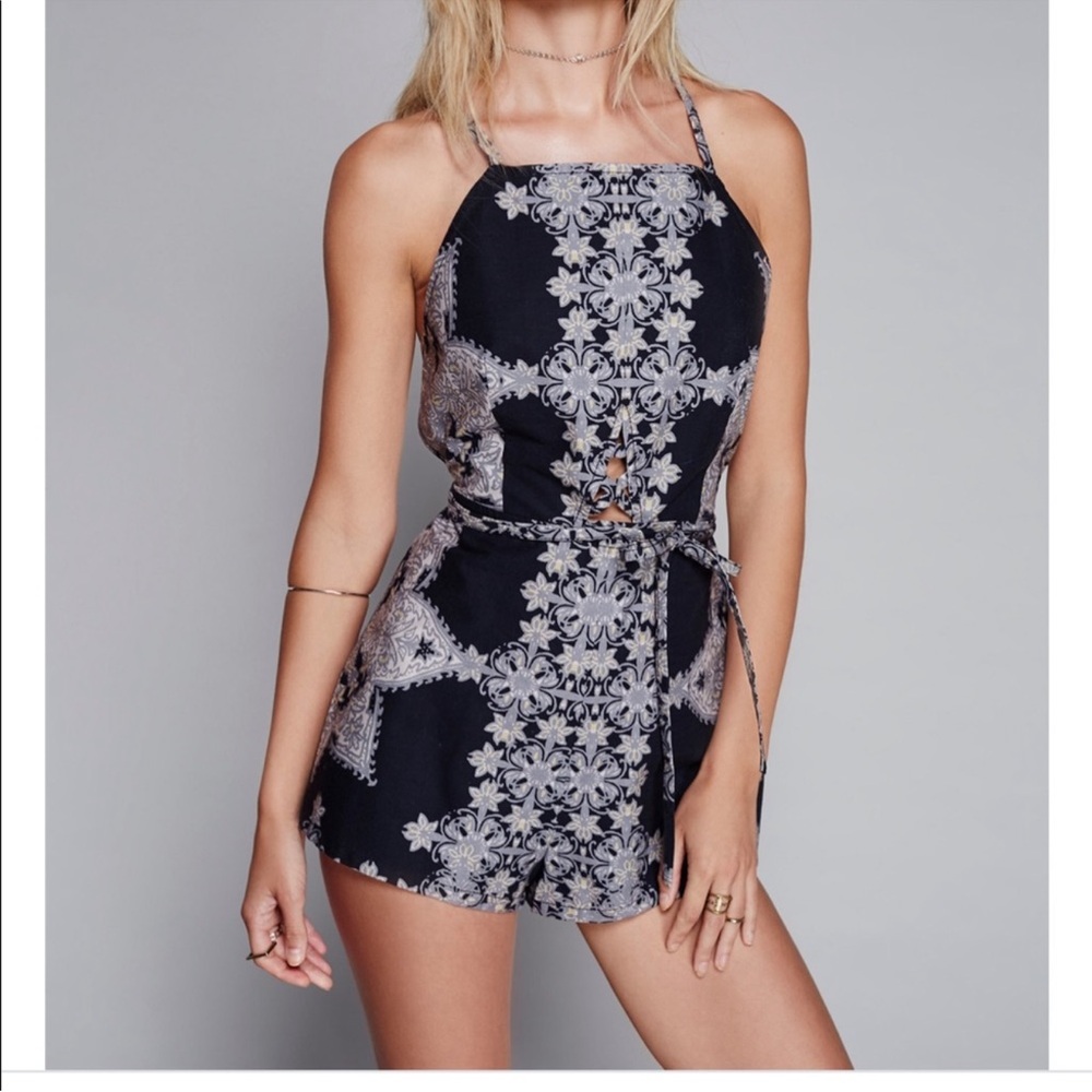 Free people Candice wrap cotton romper